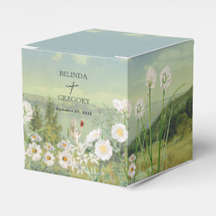 Wasserfarbene Wildblume Bergwelt Hochzeit Geschenkschachtel