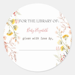 Wasserfarbene Wildblume Wiese-DrivingPregnancy Runder Aufkleber