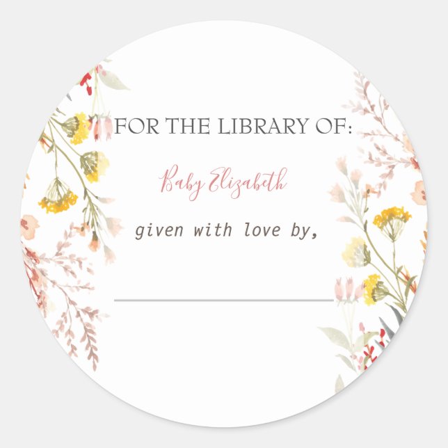 Wasserfarbene Wildblume Wiese-DrivingPregnancy Runder Aufkleber (Vorderseite)