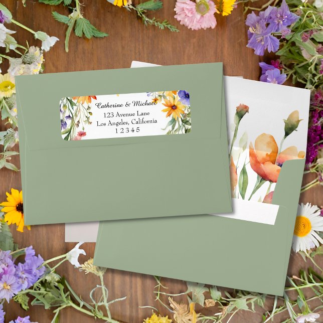 Wasserfarbene Wildblumen Hochzeit im Garten (Von Creator hochgeladen)