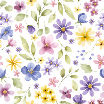 Wasserfarbene Wildblumen-Muster-Wurfkissen