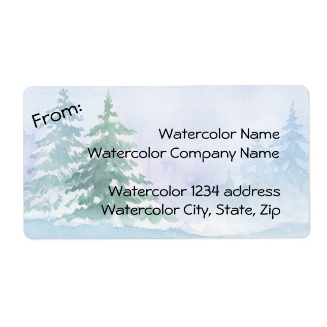Wasserfarbene Winter Pine Trees Adresse (Vorne)
