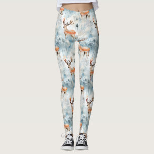Wasserfarbene Winterwaldhirsche (3) Leggings