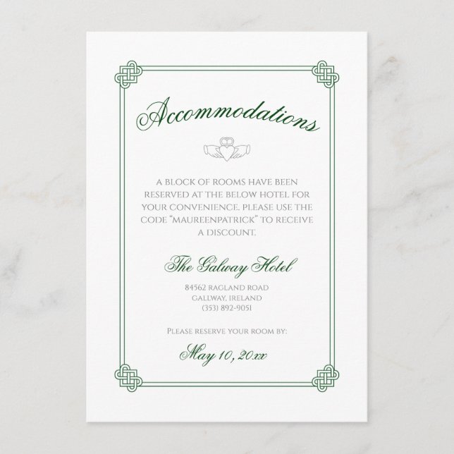 Wasserfarbene Zielort: Irland Unterkünfte Begleitkarte (Vorderseite)