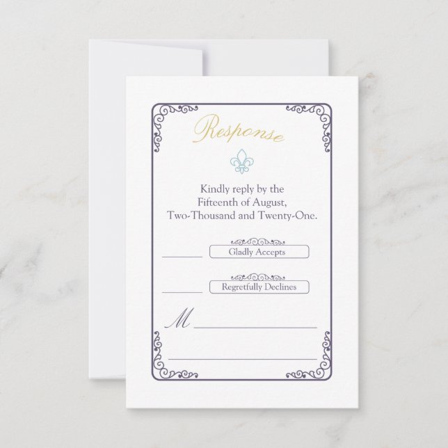 Wasserfarbene Zielort: Reaktion auf Orleans RSVP Karte (Vorderseite)