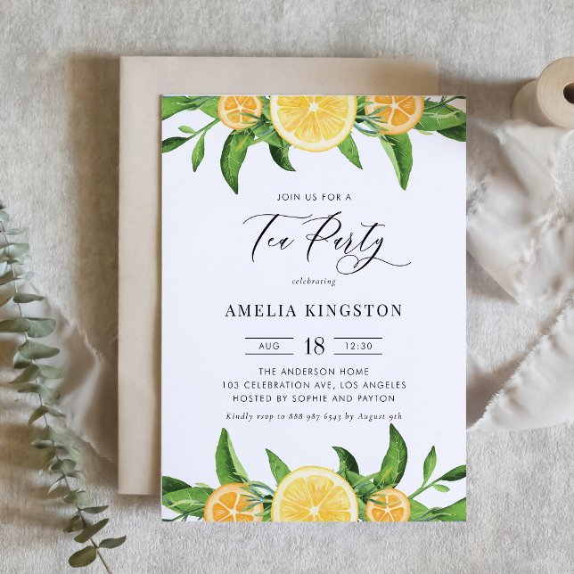 Wasserfarbene Zitronen und Orangen Sommerteppich P Einladung (Von Creator hochgeladen)