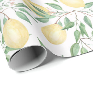 Wasserfarbene Zitronen Zitrusfrüchte Natur frisch  Geschenkpapier