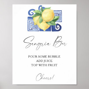 Wasserfarbene Zitrusfrucht Zitrone - Sangria-Bar Poster