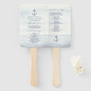 Wasserfarbeneiche Hochzeit des Nautic Anchor Fächer