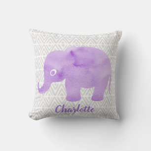 WasserfarbenElephant Shibori Primitive Zickzack Kissen