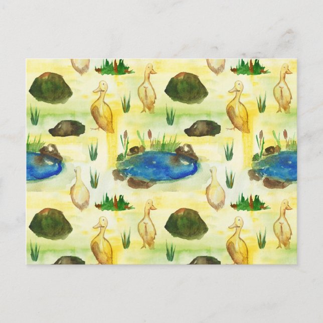 Wasserfarbenente Postkarte (Vorderseite)