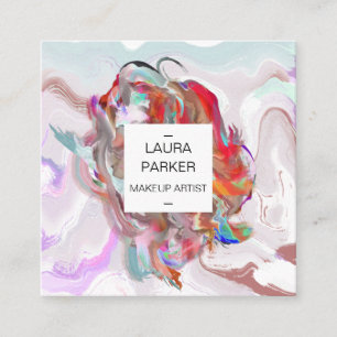 Wasserfarbener abstrakter Spritzer Pinsel Minimal  Quadratische Visitenkarte
