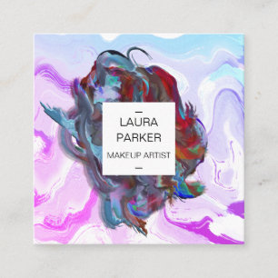 Wasserfarbener abstrakter Spritzer Pinsel Minimal  Quadratische Visitenkarte
