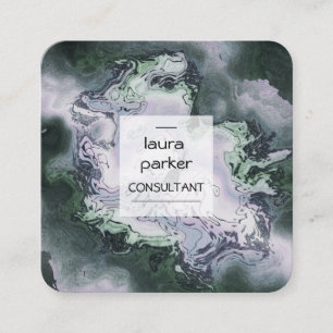 Wasserfarbener abstrakter Spritzer Pinsel Minimal  Quadratische Visitenkarte