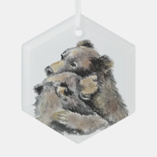 Wasserfarbener Bär Schlemmerparadies Ornament Aus Glas