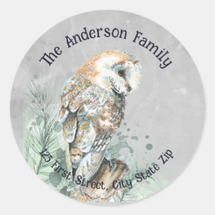 Wasserfarbener Barn Bwl Bird Nature Runder Aufkleber