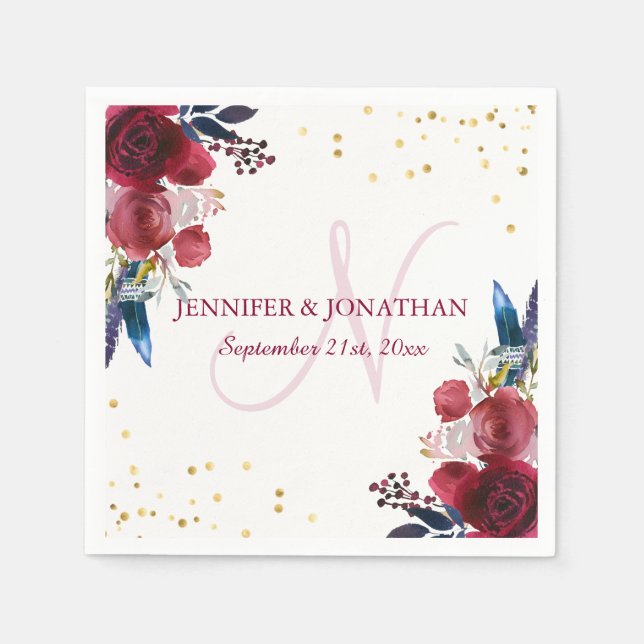 Wasserfarbener Burgund Weinkeller und Weine des Me Serviette (Vorderseite)