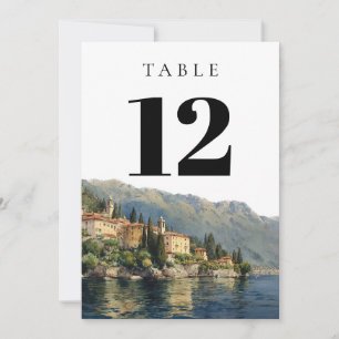 Wasserfarbener Comer See Tischnummer Italien