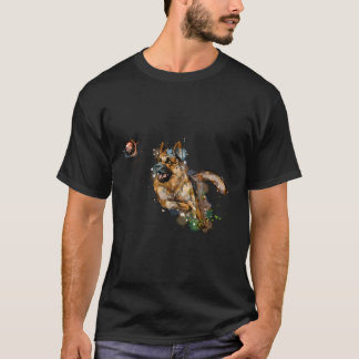 Wasserfarbener deutscher Schäferhund für elsässisc T-Shirt