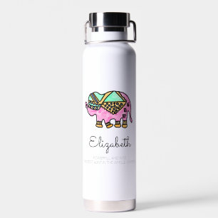 Wasserfarbener Elefant, farbenfroh, modern persona Trinkflasche