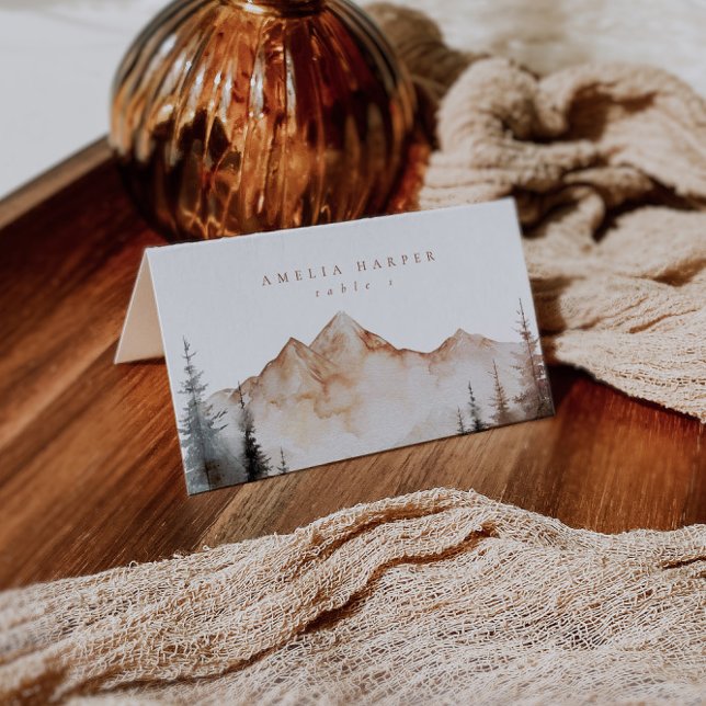 Wasserfarbener Fall Outdoor Hochzeit Platzkarte (Von Creator hochgeladen)