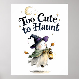 Wasserfarbener Geist Halloween Zu süß zum Heimsuch Poster
