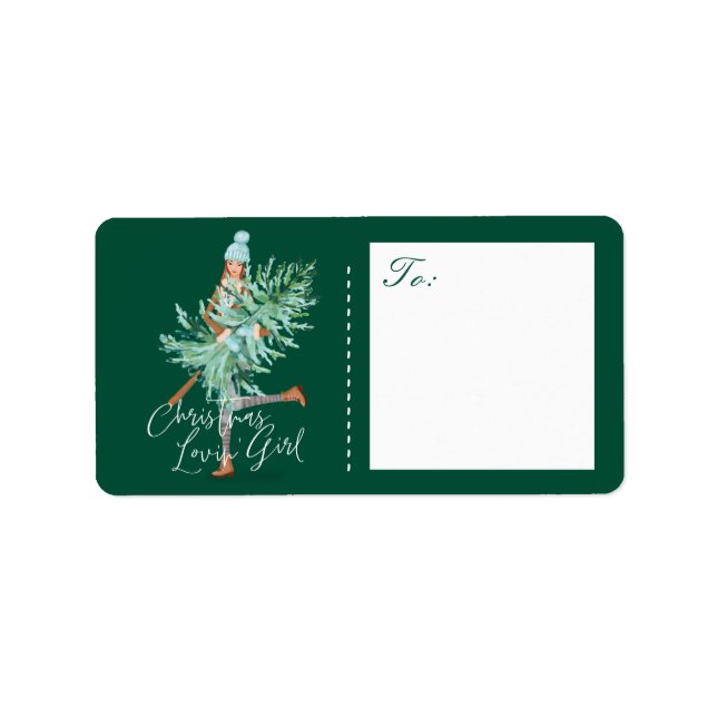 Wasserfarbener Girl Adressaufkleber (Vorne)