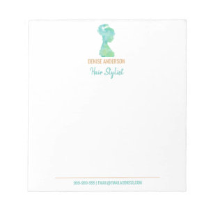 Wasserfarbener Haartrockner Personalisierter Salon Notizblock