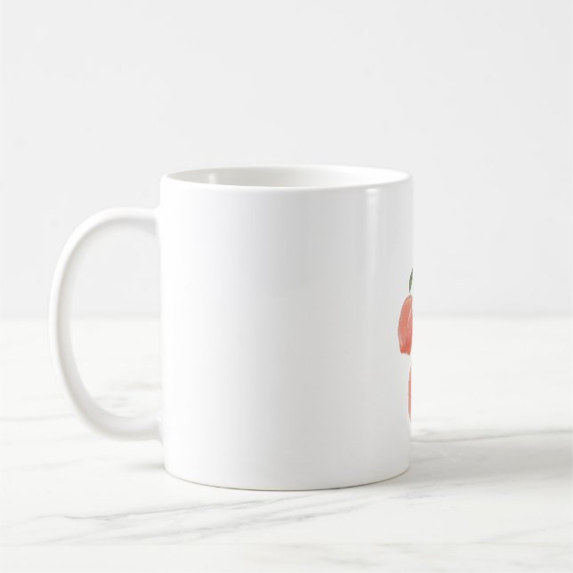Wasserfarbener handgemalter Pfirsich Kaffeetasse (Links)