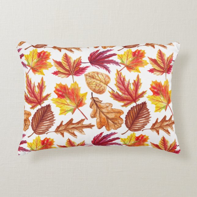Wasserfarbener Herbst botanische, nahtlose Komposi Dekokissen (Vorderseite)