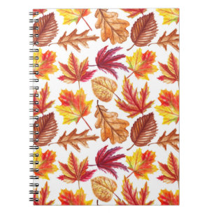 Wasserfarbener Herbst botanische, nahtlose Komposi Notizblock