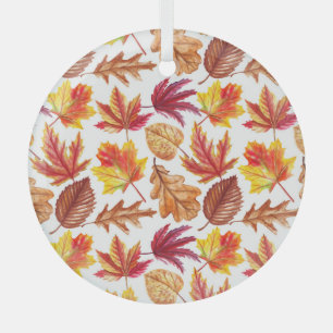 Wasserfarbener Herbst botanische, nahtlose Komposi Ornament Aus Glas