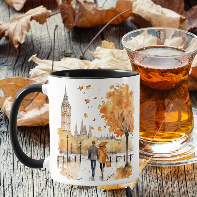 Wasserfarbener Herbst in der Stadt Tasse (Von Creator hochgeladen)