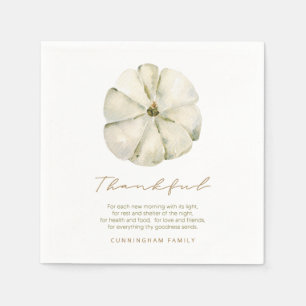 Wasserfarbener Herbstpumpen Dankbarer Erntedank Serviette