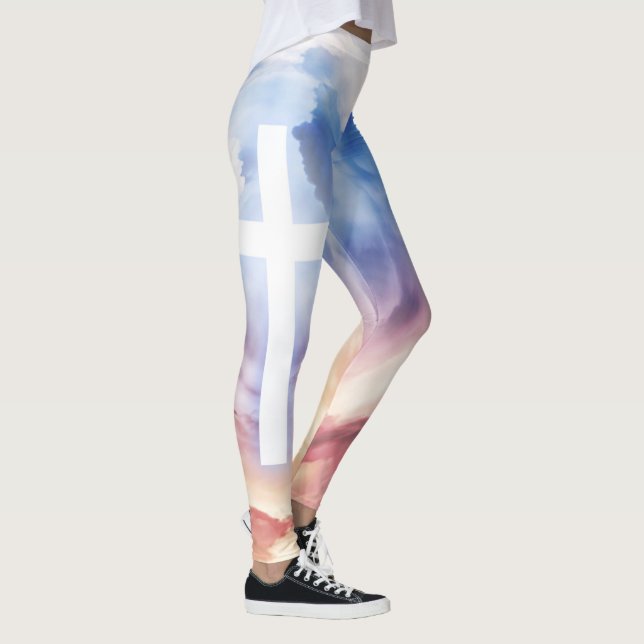Wasserfarbener Himmel Leggings (Rechts)