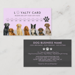 Wasserfarbener Hund Rasse Pet Grooming Pink Loyali Visitenkarte