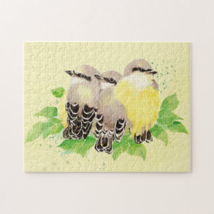 Wasserfarbener Kingbird Garden Bird Nature Puzzle