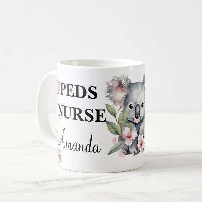 Wasserfarbener Koala-Bär Custom Nurure Kaffeetasse (Vorderseite Links)