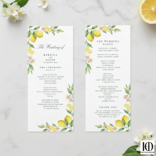 Wasserfarbener Kranz Mediterrane Zitrus-Hochzeit Programm