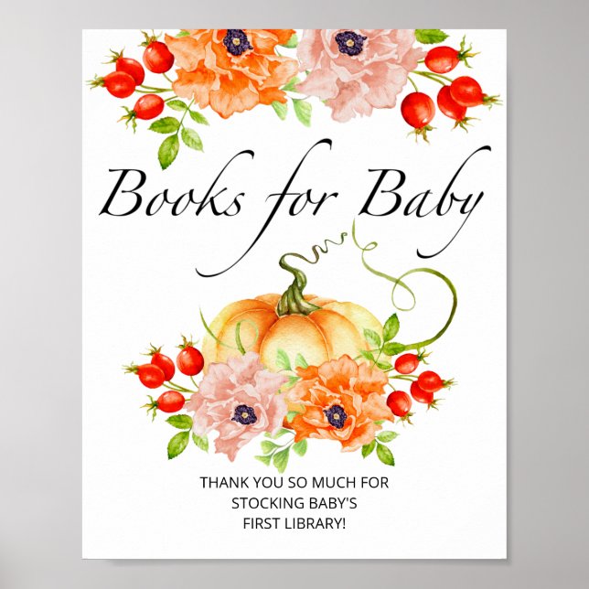 Wasserfarbener Kürbis, Fallbücher für das Baby Poster (Vorne)