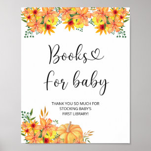 Wasserfarbener Kürbis, Fallbücher für das Baby Poster