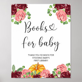 Wasserfarbener Kürbis, Fallbücher für das Baby Poster