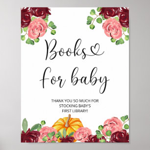 Wasserfarbener Kürbis, Fallbücher für das Baby Poster