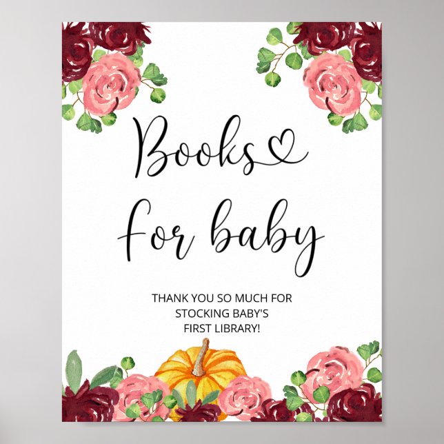 Wasserfarbener Kürbis, Fallbücher für das Baby Poster (Vorne)