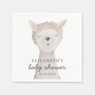 Wasserfarbener niedlicher Lama. Funny Alpaca Babyd Serviette