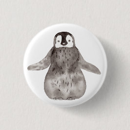 Wasserfarbener Niedlicher Pinguin Button
