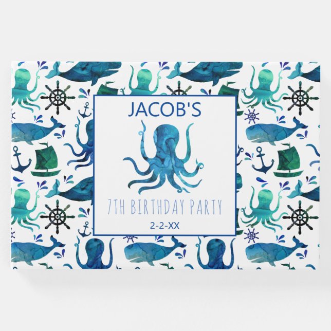 Wasserfarbener Oktopus Gästebuch (Vorderseite)