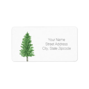 Wasserfarbener Pine Tree 2 Adressaufkleber