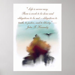 Wasserfarbener Pine Tree Fliegender Adler Landscha Poster