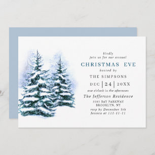 Wasserfarbener Pine Tree Holiday CHRISTMAS EVE Einladung